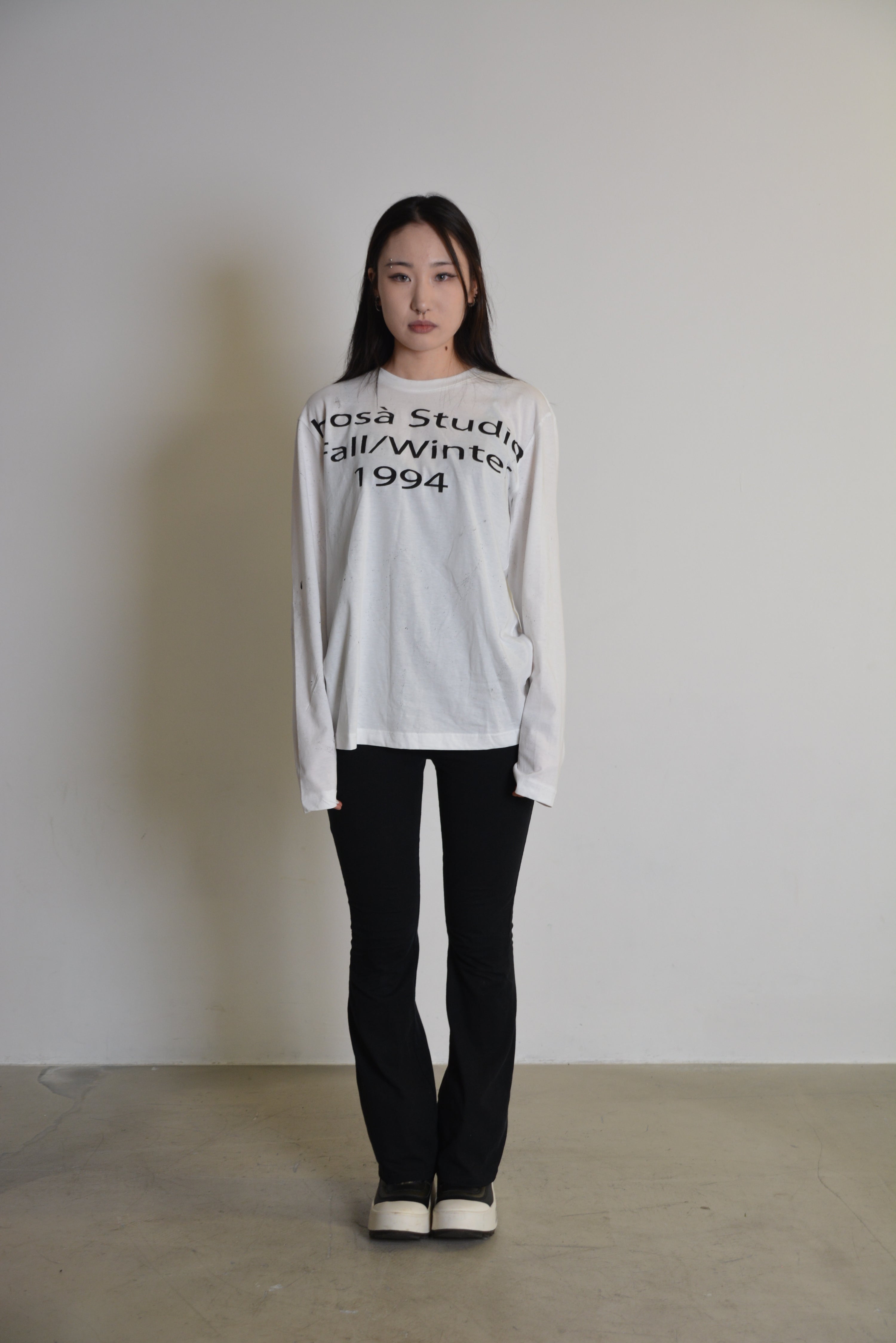 White Logo Longsleeve