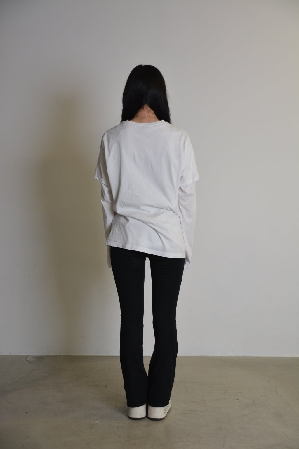 White Logo T-shirt with Longsleeve