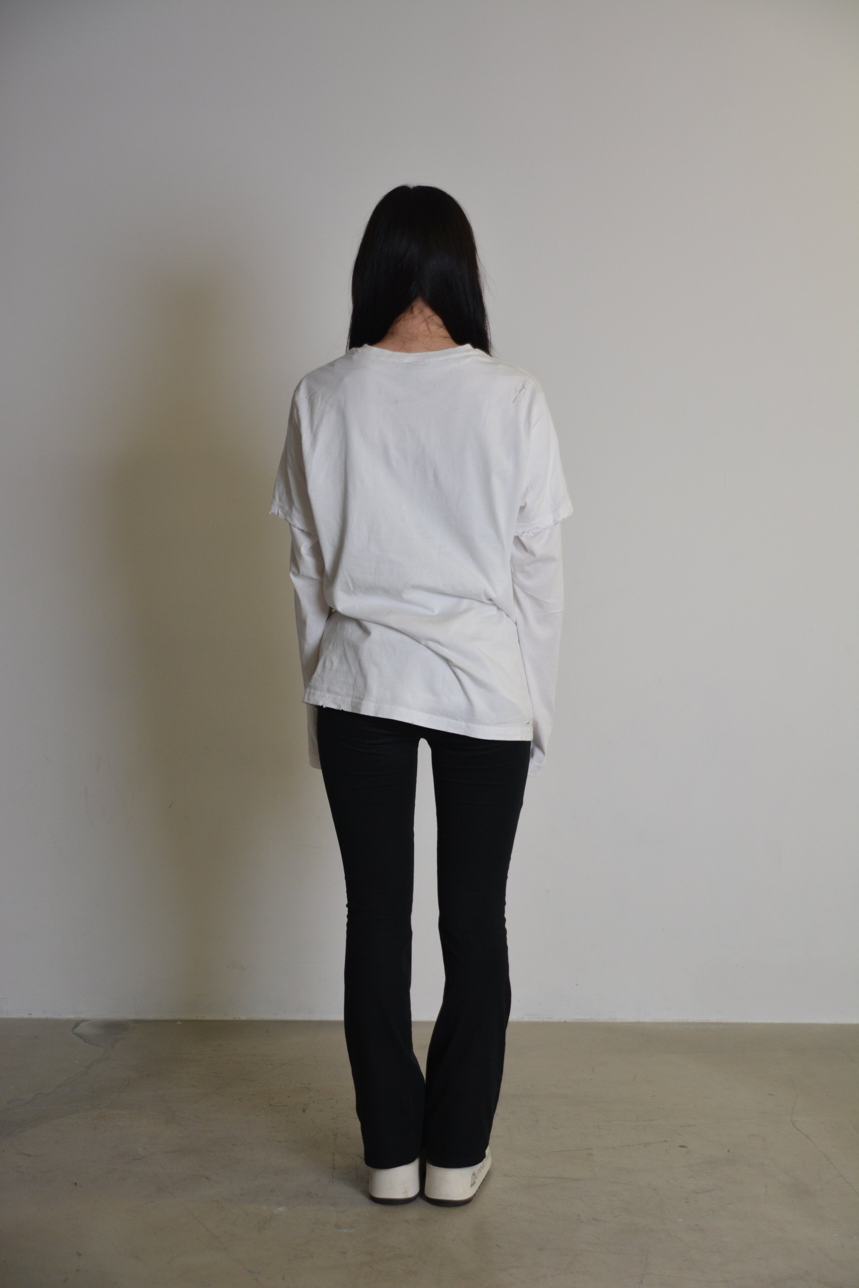 White Logo T-shirt with Longsleeve