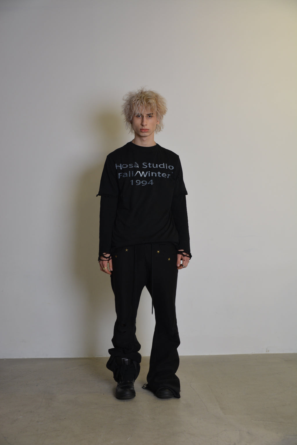 Black Logo T-shirt with Longsleeve